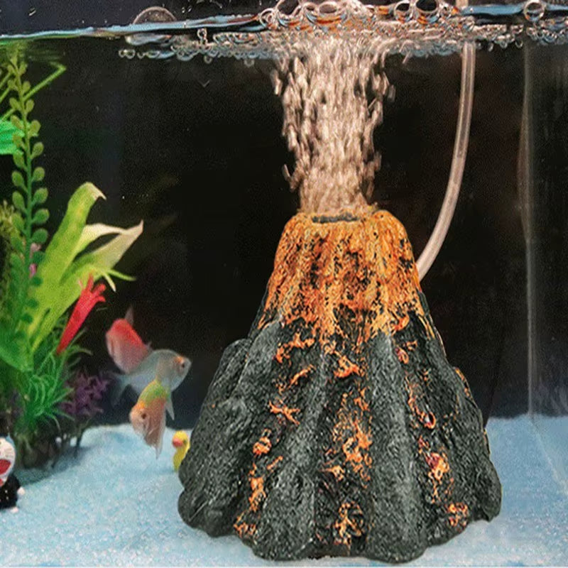 Aquarium Accessories Resin Crafts Simulation Artificial Volcano Rockery Fish Tank Decor Pet Supplies Ornament Home Decoration