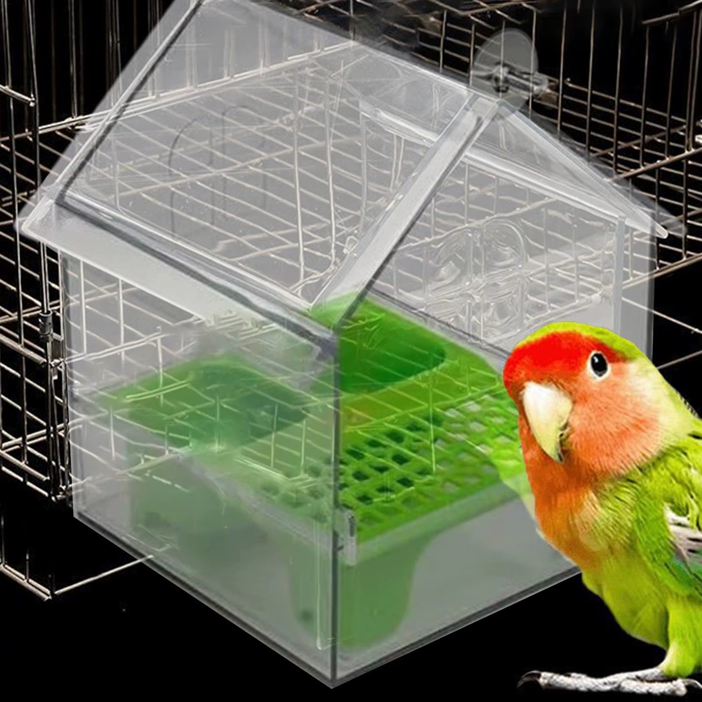 ABS Bird Feeder Prevent Scattering Bird Feeding Bowl Hanging Multifunction Bird Bath Parakeets Bathtub Bird Cage Accessories