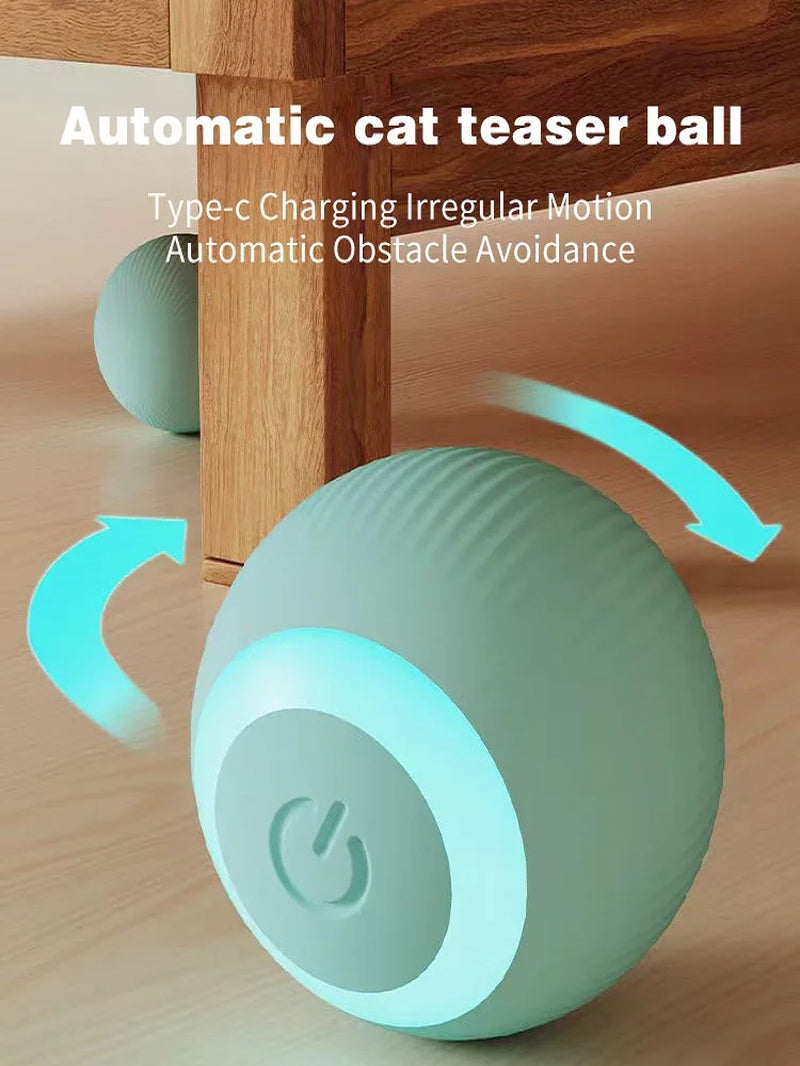 Electric Cat Ball Toys Automatic Rolling Smart Cat Toys Interactive for Cats Training Self-Moving Kitten Toys for Indoor Playing