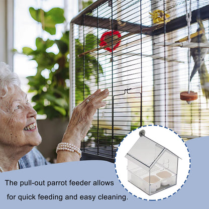 ABS Bird Feeder Prevent Scattering Bird Feeding Bowl Hanging Multifunction Bird Bath Parakeets Bathtub Bird Cage Accessories