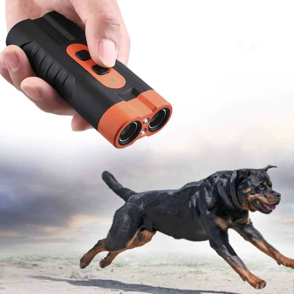 Rechargeable Ultrasonic Pet Dog Repeller Remote Control with LED Flashlight Dog Training Repellents anti Barking Professional