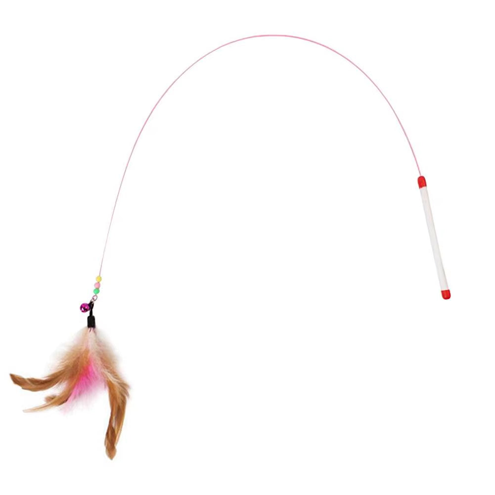 Cat Teaser Wands Interactive Retractable Fishing Pole Wand Cat Catcher Teaser Stick Rod for Kitten Training Exercising