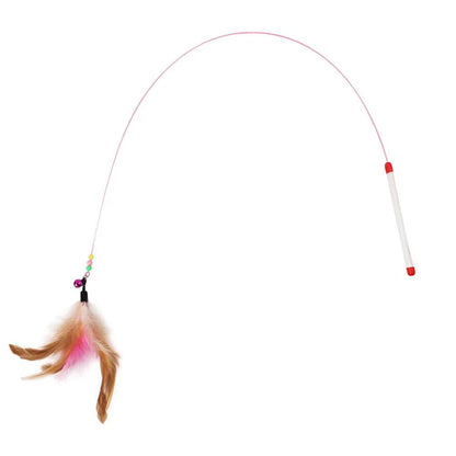 Cat Teaser Wands Interactive Retractable Fishing Pole Wand Cat Catcher Teaser Stick Rod for Kitten Training Exercising